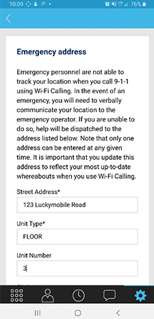 How to update my emergency address