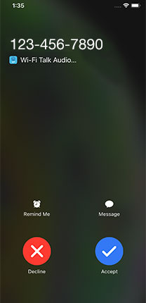 Incoming call iOS