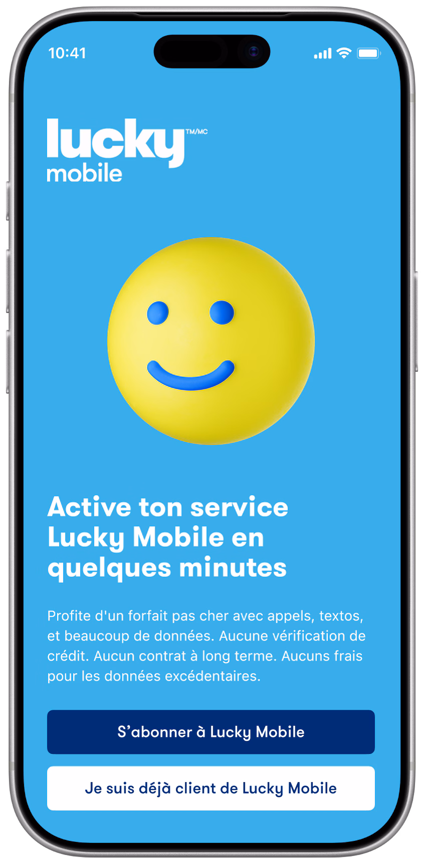 Activation avec <br>Lucky Mobile