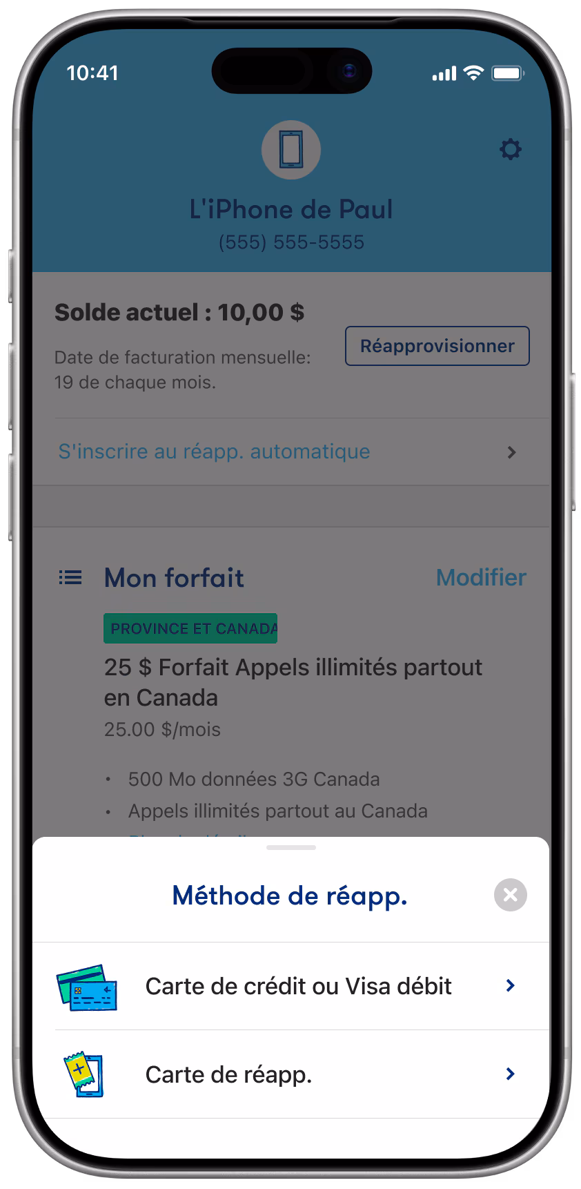 Réapprovisionne <br>ton compte